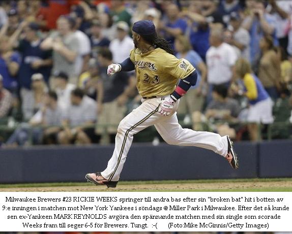 Weeks Reynolds Yankees torsk @ Brewers 20140511