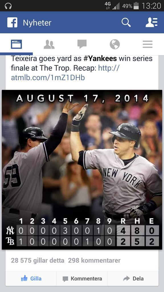 Tex & Yanks beat Rays 20140817
