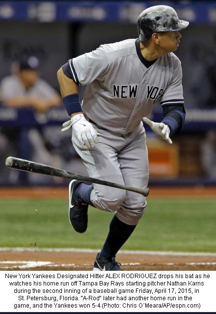 A Rod First of 2 homers vs. Rays 20150417