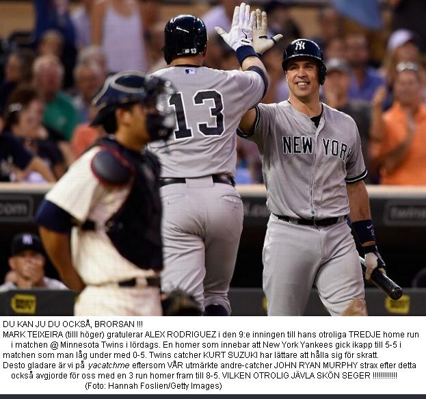 A Rod 3 homers Yankees MAKLOS SEGER @ Twins 20150725