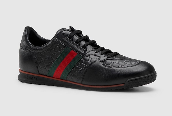 GUCCI Lace Up Trainer With Web Detail